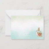 Wasserfarbe Elegante WildblumePeter Rabbit Baby s Mitteilungskarte (Rückseite)