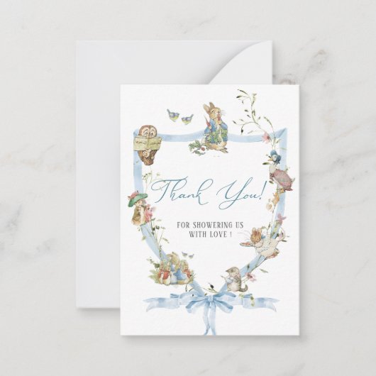 Wasserfarbe Elegante WildblumePeter Rabbit Baby s Mitteilungskarte (Vorderseite)