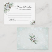 Wasserfarbe Elegante Winter Anemones Blume Bridal Begleitkarte (Vorne/Hinten)