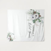 Wasserfarbe Elegante Winter Anemones Blume Bridal Wandteppich (Vorderseite (Horizontal))