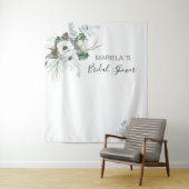 Wasserfarbe Elegante Winter Anemones Blume Bridal Wandteppich (Beispiel)