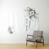 Wasserfarbe Elegante Winter Anemones Blume Bridal Wandteppich (Beispiel (Horizontal))