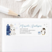 Wasserfarbe Elegante Winter arktische Tiere Babysh (Insitu)