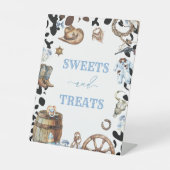 Wasserfarbe Eleganter Kleiner Cowboy Rodeo Country Sockelschild (Vorderseite)