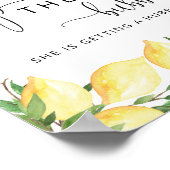 Wasserfarbe Eleganter Zitronen Pop Bubbly Signatur Poster (Ecke)
