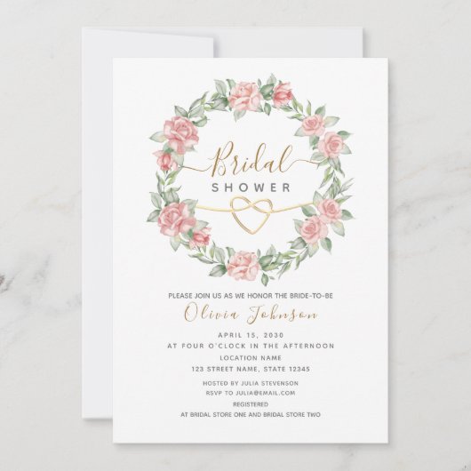 Wasserfarbe Elegantes Brautparty Blues Einladung (Vorderseite)