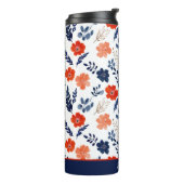 Wasserfarbe Elegantes Muster Mit Monogramm Name Thermosbecher (Nach links gedreht)