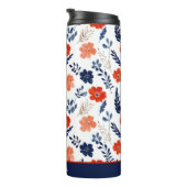 Wasserfarbe Elegantes Muster Mit Monogramm Name Thermosbecher (Nach rechts gedreht)