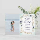 Wasserfarbe Elegantes Niedliches Anemone Blume Fot Save The Date (Stehend Vorderseite)