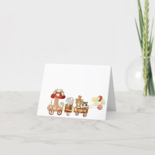Wasserfarbe Elegantes Woodland Party Kinderdusche Dankeskarte