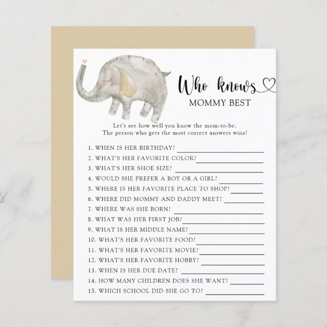 Wasserfarbe Elephant Balloon - Wer Mami am besten  (Vorne/Hinten)