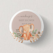 Wasserfarbe Elephant Boho Safari Button (Vorderseite)