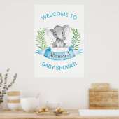 Wasserfarbe Elephant Boy Baby Dusche Poster (Küche)