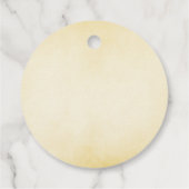 Wasserfarbe Elephant Gold Moon Baby Dusche Dank Geschenkanhänger (Rückseite)