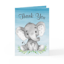 Wasserfarbe Elephant Junge Vielen Dank