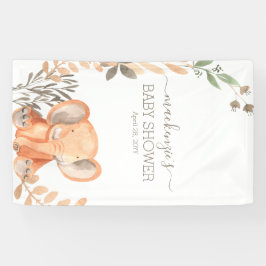 Wasserfarbe Elephant Safari Babydusche Banner