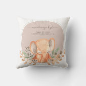 Wasserfarbe Elephant Safari Babydusche Kissen (Rückseite)