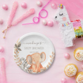 Wasserfarbe Elephant Safari Babydusche Pappteller (Party)