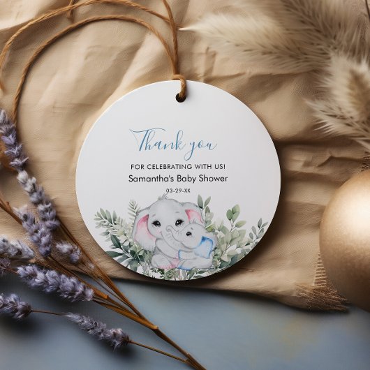 Wasserfarbe Elephant Vielen Dank für Ihre Unterstü Geschenkanhänger