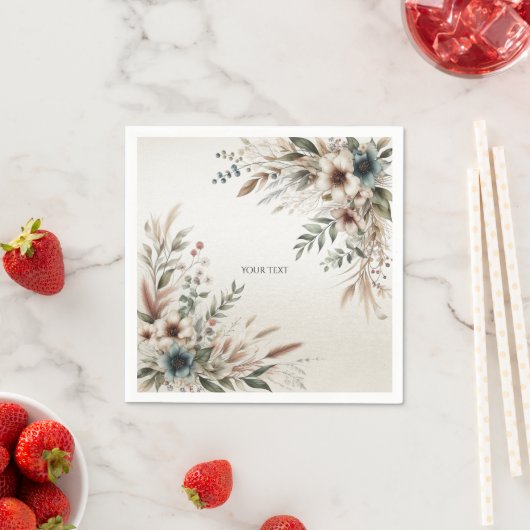 Wasserfarbe Elfenbein Blumen Napkins Serviette (Beispiel)