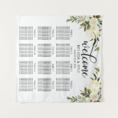 Wasserfarbe Elfenbein Hochzeitskarte Willkommen Wandteppich (Vorderseite (Horizontal))