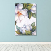 Wasserfarbe Elfenbein Magnolias Stretched Canvas P Leinwanddruck (Insitu (Holzboden))
