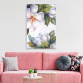Wasserfarbe Elfenbein Magnolias Stretched Canvas P Leinwanddruck (Insitu (Wohnzimmer))