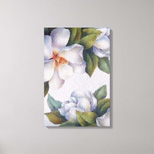 Wasserfarbe Elfenbein Magnolias Stretched Canvas P Leinwanddruck (Vorderseite)