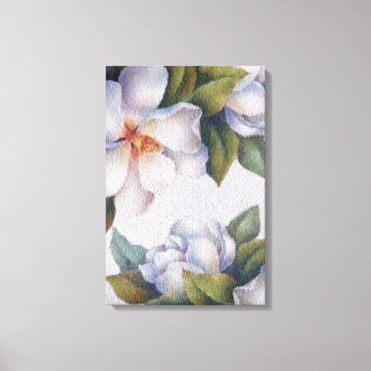 Wasserfarbe Elfenbein Magnolias Stretched Canvas P Leinwanddruck (Vorderseite)
