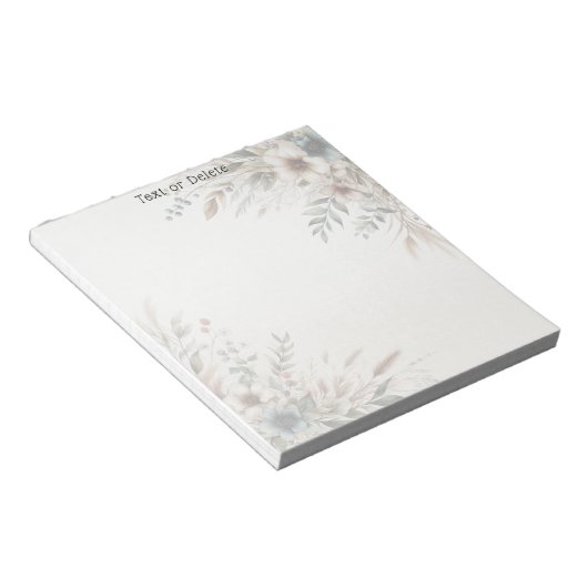 Wasserfarbe Elfenbeinblaue Blumen Notepad Notizblock (angewinkelt)