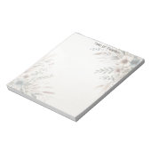 Wasserfarbe Elfenbeinblaue Blumen Notepad Notizblock (Rotiert)