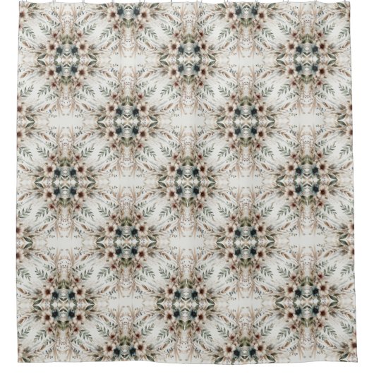 Wasserfarbe Elfenbeinblauer Blumen Duschvorhang (Vorderseite)