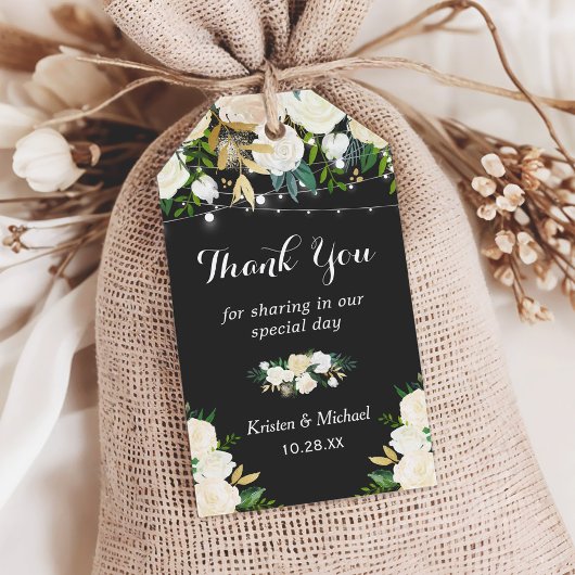 Wasserfarbe Elfenbeinblume Gastgeschenk Hochzeit V Geschenkanhänger