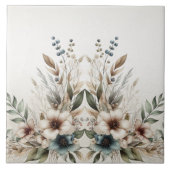 Wasserfarbe Elfenbeinblume Keramik Tile Fliese (Vorderseite)