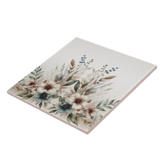 Wasserfarbe Elfenbeinblume Keramik Tile Fliese (Seite)