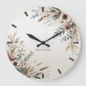 Wasserfarbe Elfenbeinblumen Uhr Wall Clock (Vorderseite)