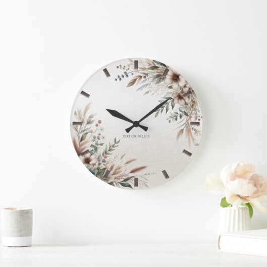 Wasserfarbe Elfenbeinblumen Uhr Wall Clock (Zuhause)