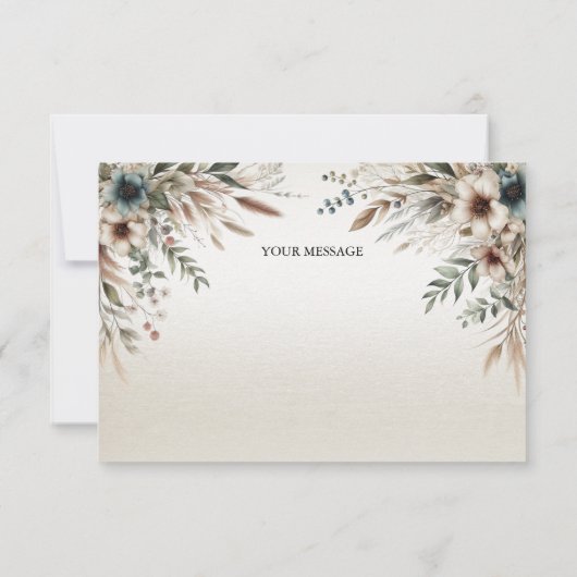 Wasserfarbe Elfenbeinblüten Danke, dass ihr Karte (Rückseite)