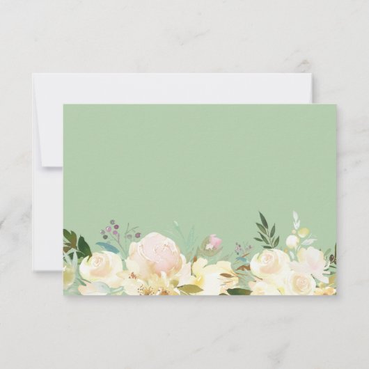 Wasserfarbe Elfenbeinchic Blumenkohl UAWG mit Spei RSVP Karte (Rückseite)