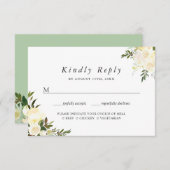 Wasserfarbe Elfenbeinchic Blumenkohl UAWG mit Spei RSVP Karte (Vorne/Hinten)