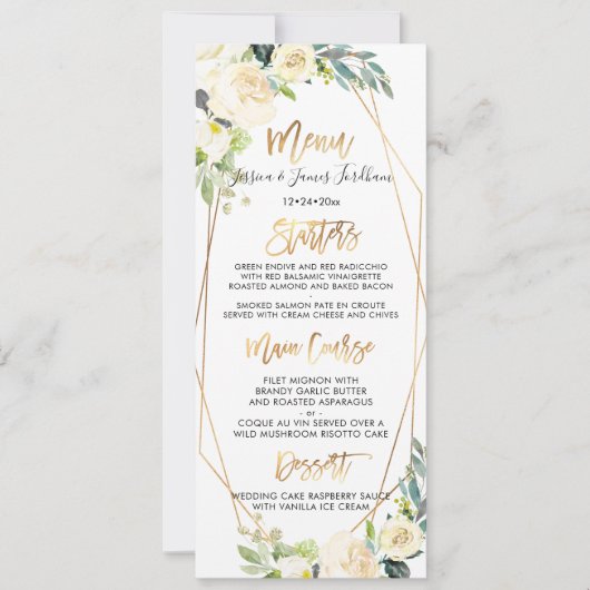 Wasserfarbe Elfenbeincreme-Rose+ Alabaster-Peongs Einladung (Vorderseite)