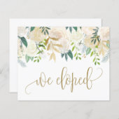 Wasserfarbe Elfenbeinerde und Rose Elopement Card (Vorne/Hinten)