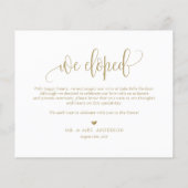 Wasserfarbe Elfenbeinerde und Rose Elopement Card (Rückseite)