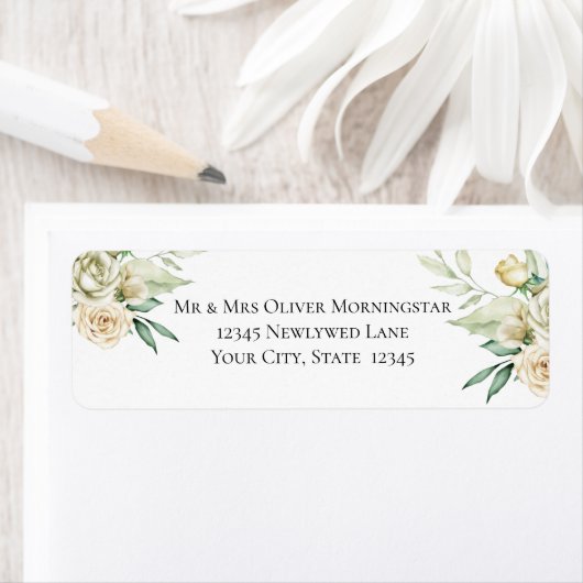 Wasserfarbe Elfenbeingelbe Rose (Insitu)