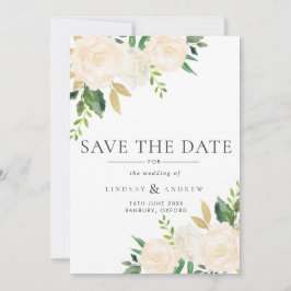 Wasserfarbe Elfenbeinkühe Rose Hochzeit Save The Date