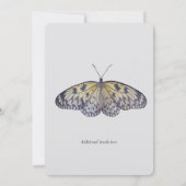 Wasserfarbe Elfenbeinschmetterling Hochzeit Einlad Einladung (Rückseite)