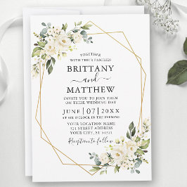 Wasserfarbe Elfenbeinweiße Georahmendecke Hochzeit Einladung