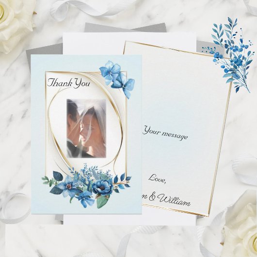 Wasserfarbe Emerle Floral Flat Danke Karte