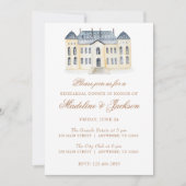 Wasserfarbe Englisch Mantel Anwesen Probe Abendess Einladung (Vorderseite)