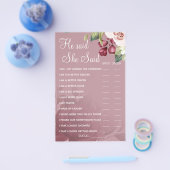 Wasserfarbe Er sagte, sie Dusche Spielkarte Flyer (Einzeln)